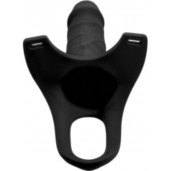 Xr- Size Matters BLACK SILICONE HOLLOW STRAP-ON HARNESS 2565 CM