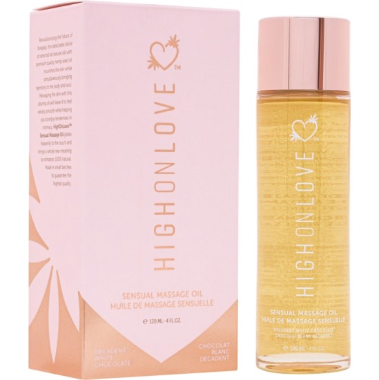 Highonlove MASĀŽAS EĻĻA DECADENT BALTĀ ŠOKOLĀDE 120 ML