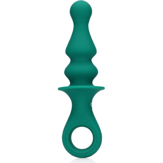 Loveline PAWN STRIATED GREEN SILICONE ANAL VIBRATOR