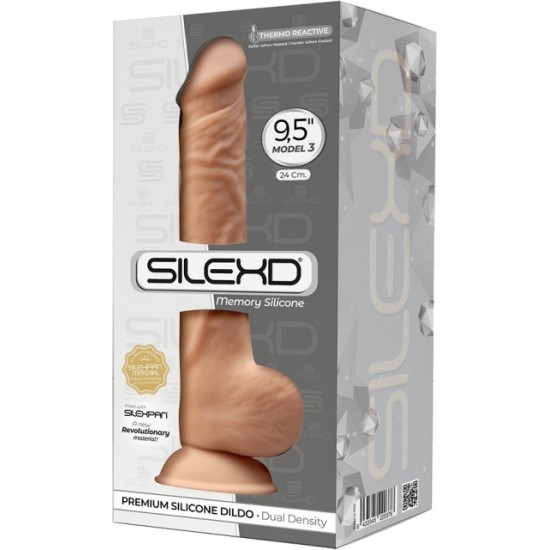 Silexd SILIKONA DILDO 3. MODELIS 9,5 " FLESH