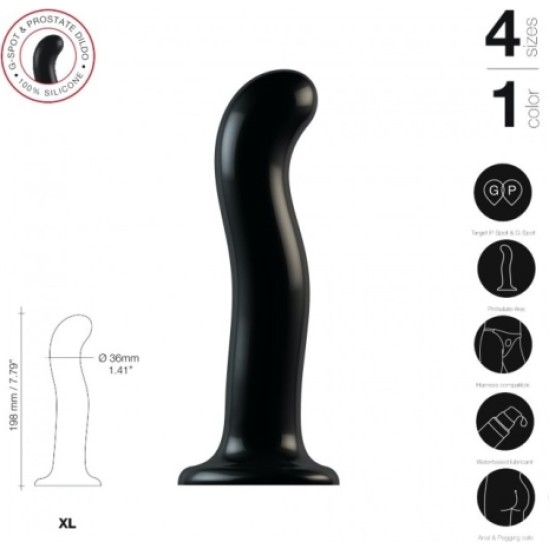 Strap-On-Me SILIKONA DILDO PUNKTA STIMULĀTORS P/G BLACK XL