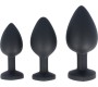 Virgite - Essentials SET PLUG X3 E14 SILIKONA BLACK-RUBY SIRDS