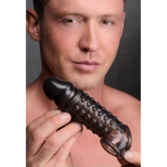 Xr- Size Matters SHEATH FOR 3.8 CM DARK EXTENDED RIBBED PENIS