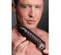 Xr- Size Matters SHEATH FOR 3.8 CM DARK EXTENDED RIBBED PENIS