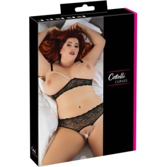 Cottelli Curves Жемчужный комплект черный 2XL