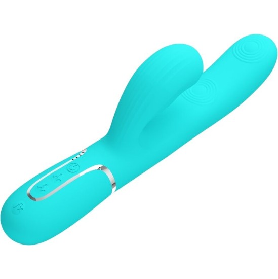 Pretty Love Flirtation PRETTY LOVE — PERLITA MULTIFUNCTION 3 IN 1 G-POTA VIBRATORS AQUA GREEN