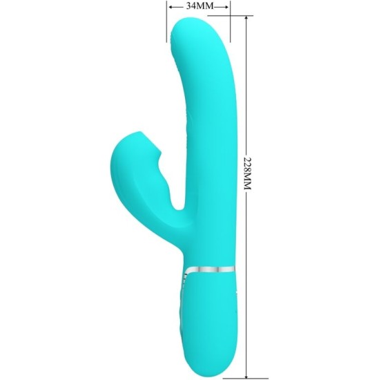 Pretty Love Flirtation PRETTY LOVE - PERLITA MULTIFUNCTION 3 IN 1 G-SPOT VIBRATOR AQUA GREEN