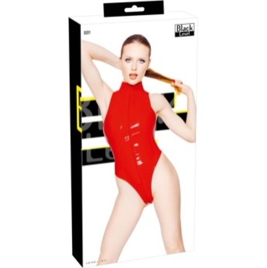 Black Level Vinüül Body Zip punane S