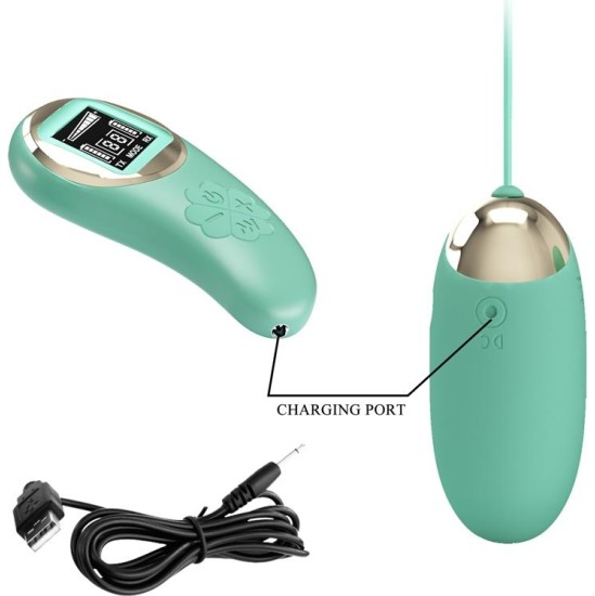 Prettylove Mina Vibrating Egg with Digital Screen remote control green