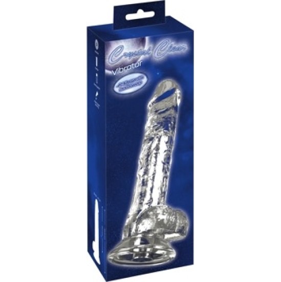 Crystal Caurspīdīgs vibrators 24,5 cm