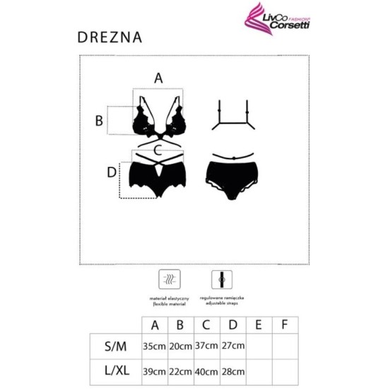 Livco Corsetti Sets LIVCO CORSETTI FASHION – DREZNA LC 90733 RINNAhoidja + MUST PUKS