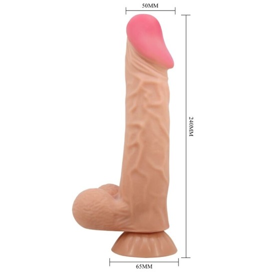 Pretty Love High Grade PRETTY LOVE - BĪDĀMĀS ĀDAS SĒRIJA REĀLISTS DILDO AR BĪDĀMĀM ĀDAS SŪCĒŠANAS GĀZES MĪSTA 24 CM