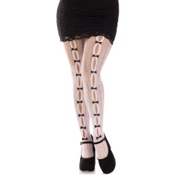 Leg Avenue Hosiery LEG AVENUE — ZEĶES AR ATVĒRUMIEM SIRDS UN BALTIEM