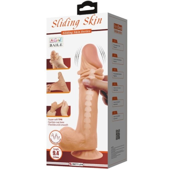 Pretty Love High Grade PRETTY LOVE - BĪDĀMĀS ĀDAS SĒRIJA REĀLISTS DILDO AR BĪDĀMĀM ĀDAS SŪCĒŠANAS GĀZES MĪSTA 24 CM