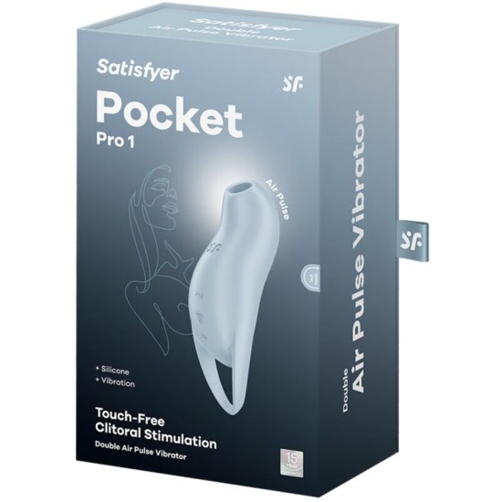 Satisfyer Air Pulse SATISFYER - POCKET PRO 1 CLITORIS STIMULATOR LIGHT BLUE