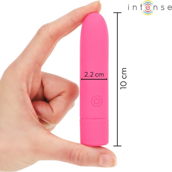 Intense Fun INTENSE — SYMONE USB UZLĀDĒJAMS VIBRĒJOŠS BULLET 8 VIBRATIONS PINK 10 x 2,2 CM