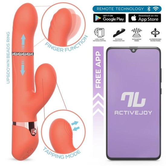 Intoyou App Series Mindy Vibe with Up and Down Beads Ring, Finger and Pulsation with APP