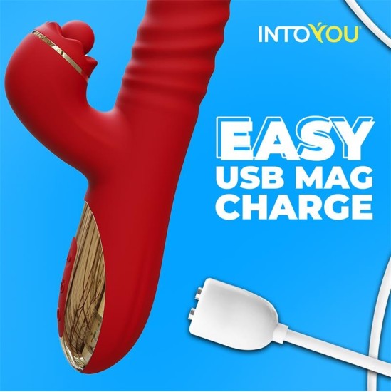 Intoyou App Series Ascen Thrusting and Waving Vibe koos App Magnetic USB-ga