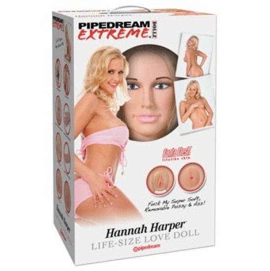 Pipedream Extreme Dollz PED Hannah Harper natūralaus dydžio