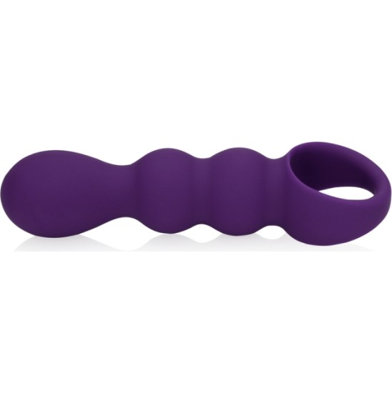 Loveline PURPLE STRIATED TEARDROP SILICONE ANAL VIBRATOR