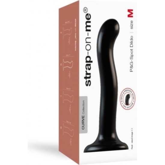 Strap-On-Me SILIKONA DILDO PUNKTA STIMULĀTORS P/G BLACK M