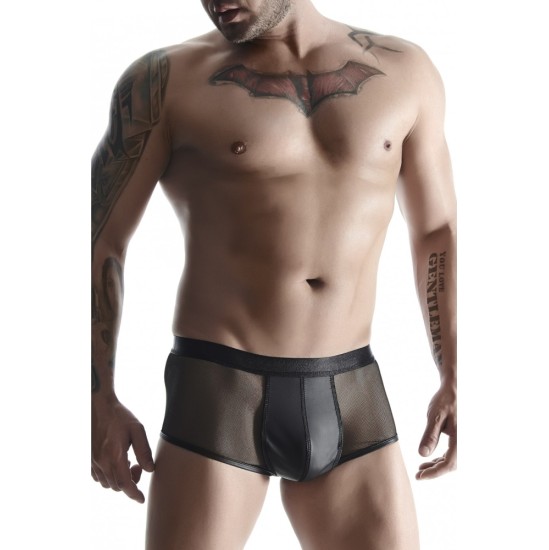 Demoniq WETLOOK BOXER WITH GRID BLACK S