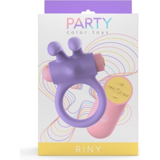 Party Color Toys RINY VIBRĒJOŠS GREDZENS AR CERINĀM SILIKONA USB KONTROLIERI