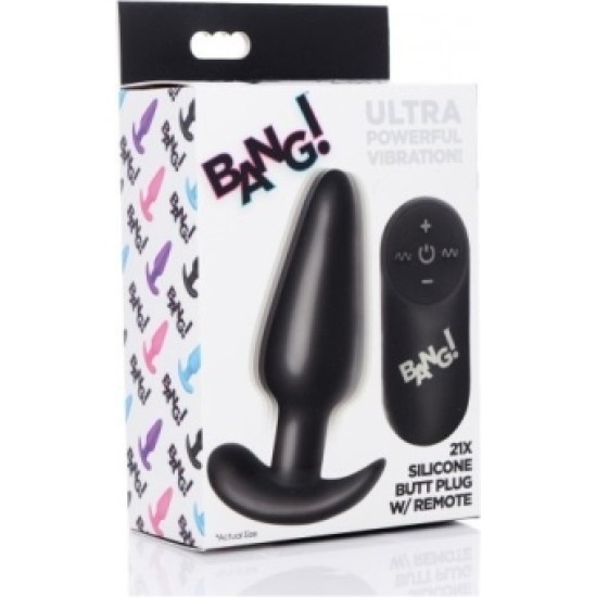 Xr - Bang! VIBRATED ANAL FORM T SILICONE USB W/ BLACK CONTROL