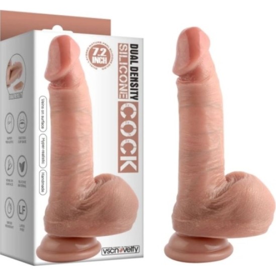 Vscnovelty REALISTIC PENIS DOUBLE DENSITY SILICONE FLESH 18.3 CM