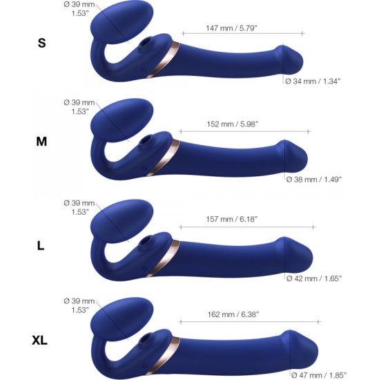 Strap-On-Me ADJUSTABLE HARNESS MULTI ORGASM BLUE