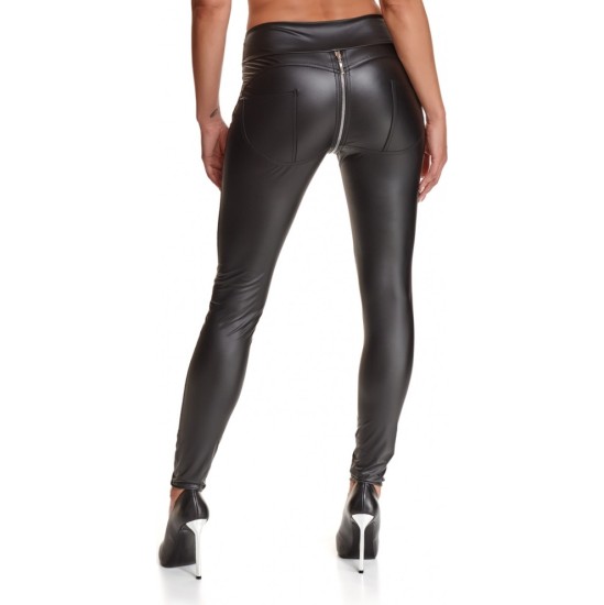 Demoniq MADDALENA BLACK ZIPPER LEGGINGS L