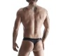 Demoniq WETLOOK THONG WITH MESH BLACK S