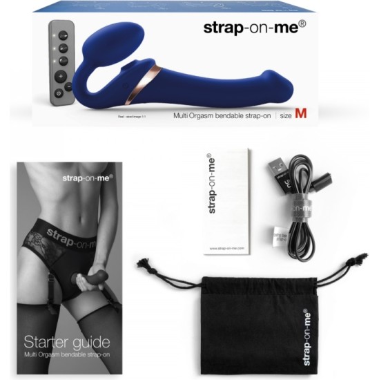 Strap-On-Me REGULIUOJAMI DIRŽAI MULTI ORGASM BLUE