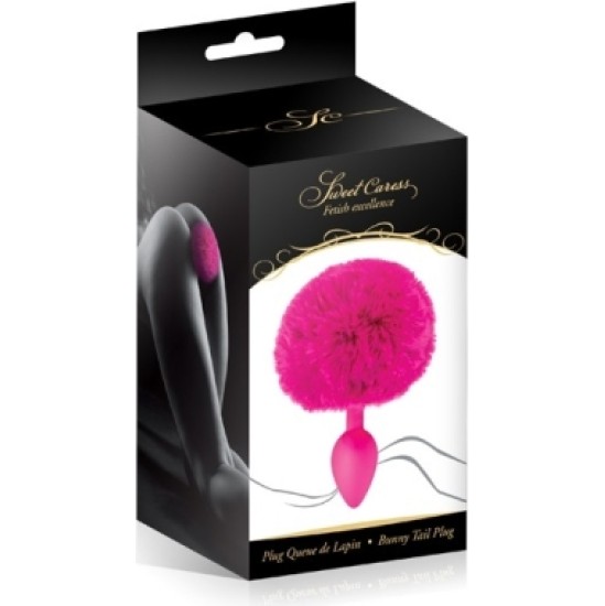 Sweet Caress MAGENTA POMPOM SILICONE PLUG