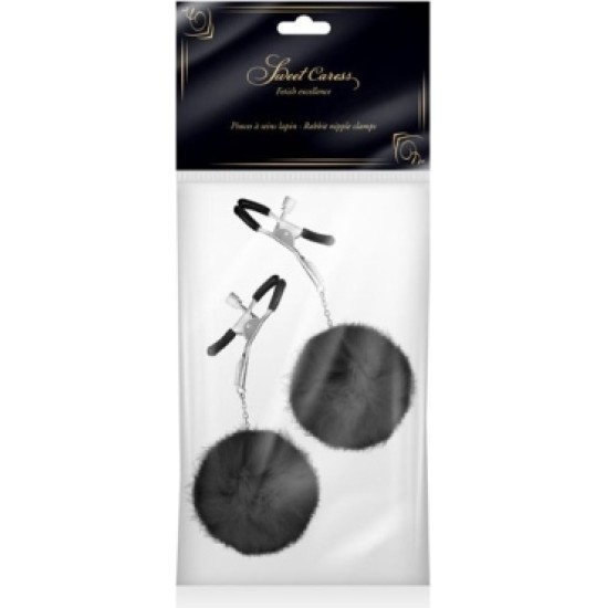 Sweet Caress ADJUSTABLE CLAMPS W/ BLACK POMPOM