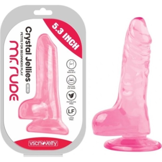 Vscnovelty REALISTIC PENIS CRYSTAL JELLIES PINK 13.5 CM