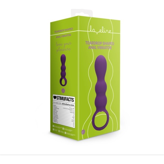 Loveline PURPLE STRIATED TEARDROP SILICONE ANAL VIBRATOR