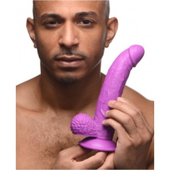 Xr - Pop Peckers REĀLISTS DILDO AR sēkliniekiem 19 CM PURPURA