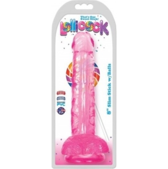 Xr - Lollicock DILDO AR sēkliniekiem SLIM STICK CHERRY 2032 CM"