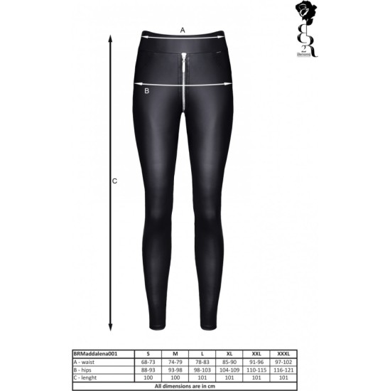 Demoniq MADDALENA BLACK ZIPPER LEGGINGS L