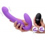 Xr - Strap U DOUBLE INFLATABLE HARNESS W/ REMOTE AND USB CLITORIS PUSH LILAC