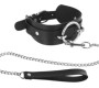 Fetish Tentation ADJUSTABLE BLACK COLLAR WITH RING AND STRAP