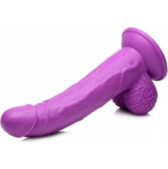 Xr - Pop Peckers REĀLISTS DILDO AR sēkliniekiem 19 CM PURPURA