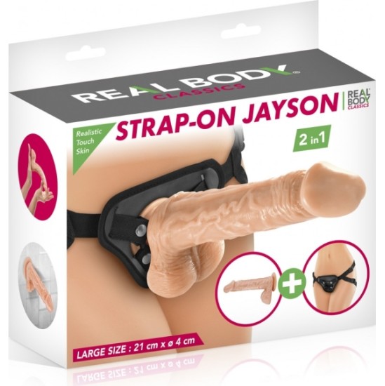 Real Body HARNESS WITH REALISTIC DILDO JAYSON 21 CM