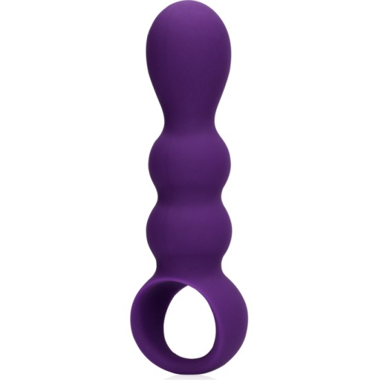 Loveline PURPLE STRIATED TEARDROP SILICONE ANAL VIBRATOR