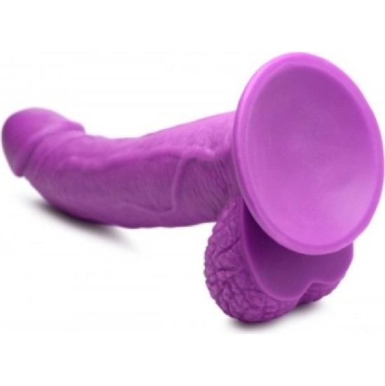 Xr - Pop Peckers REĀLISTS DILDO AR sēkliniekiem 19 CM PURPURA