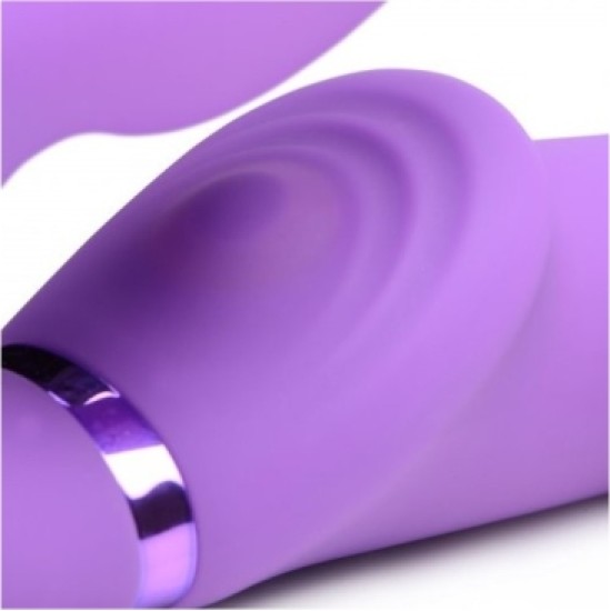 Xr - Strap U dubultā piepūšamā uzkabe ar tālvadības pulti UN USB CLITORIS PUSH LILAC