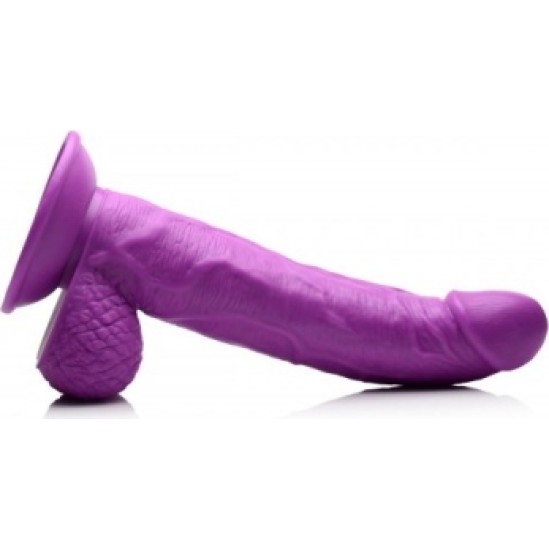 Xr - Pop Peckers REĀLISTS DILDO AR sēkliniekiem 19 CM PURPURA