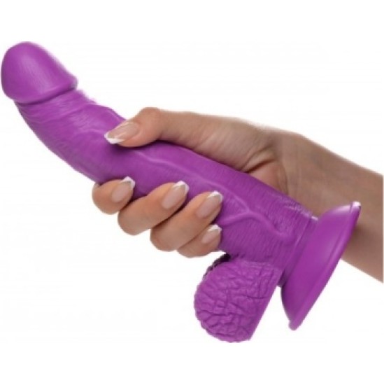 Xr - Pop Peckers REĀLISTS DILDO AR sēkliniekiem 19 CM PURPURA