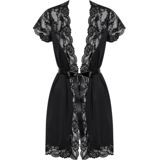 Obsessive 810-PEI-1 PEIGNOIR BLACK S/M